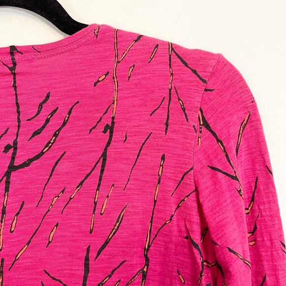 Proenza Schouler Women's Printed Burgundy Crew Neck Long Sleeves Top Size Small - Picture 5 of 10